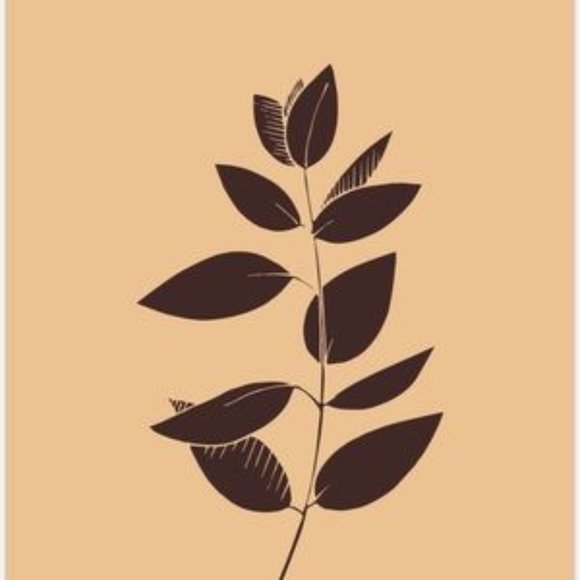 Modern minimalist stem with leave abstract art - Picture 2 of 2